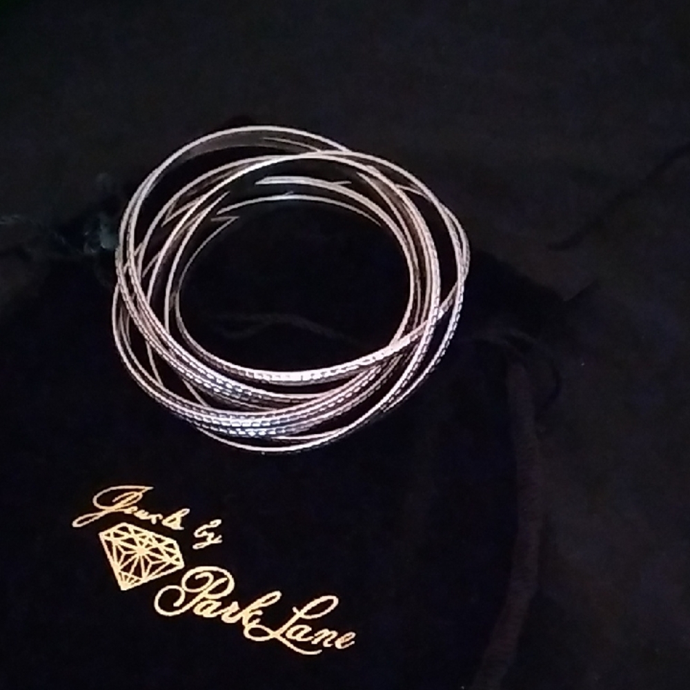 Park Lane Silver and Black Bracelet Set
